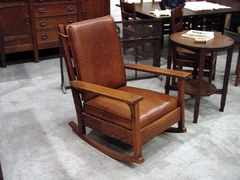 Addtional image "open-arm" large Gustav Stickley rocker.